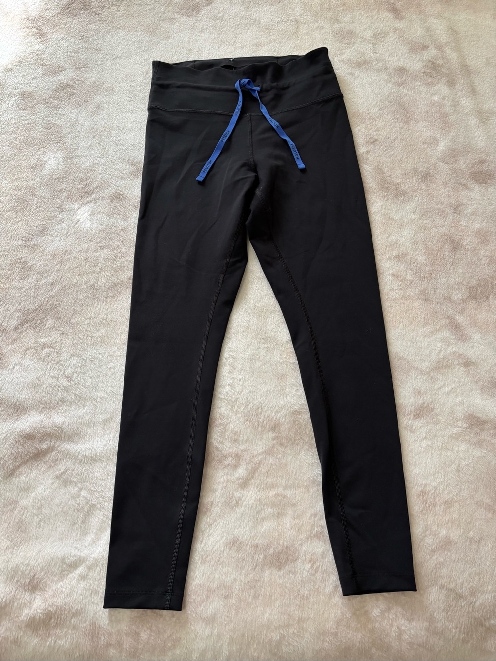 Peloton Black Leggings with Blue Drawstring Size S